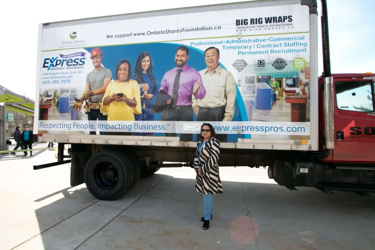 Express Employment Professionals Pickering vehicle wrap, photo 2