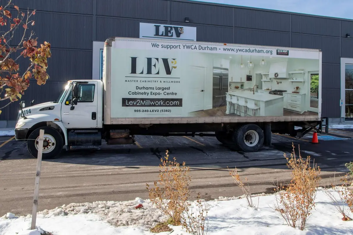 LEV2 Master Cabinetry & Millwork vehicle wrap, photo 4
