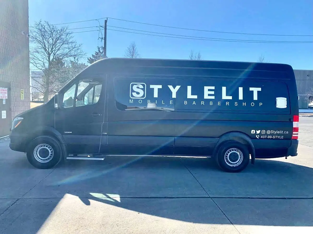 STYLELIT Mobile Barbershop vehicle wrap, photo 2