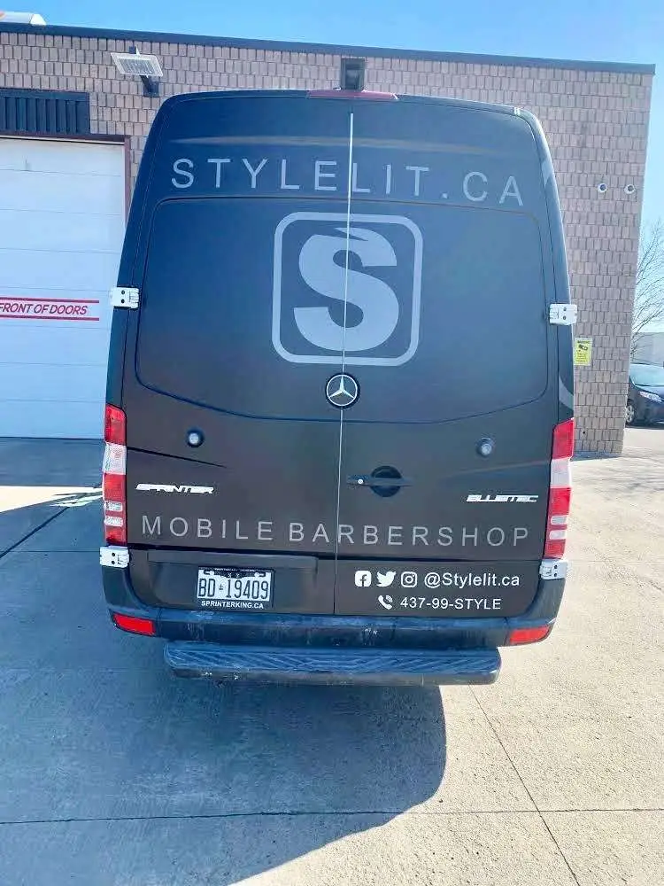 STYLELIT Mobile Barbershop vehicle wrap, photo 3