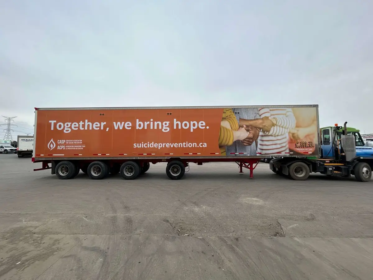 The Canadian Association for Suicide Prevention (CASP) vehicle wrap, photo 1