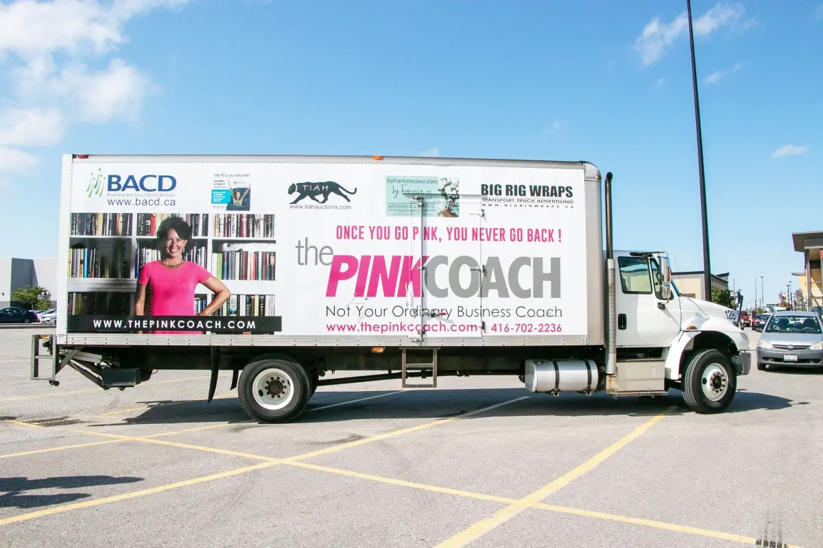 The Pink Coach vehicle wrap, photo 1